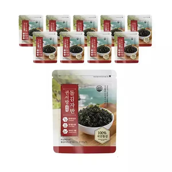 권서방 100% 국산돌김 돌김자반 40g, 10개 (12900원,무료배송)