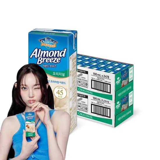 아몬드브리즈 오리지널 190ml 48팩 (24,640원/무료 배송)