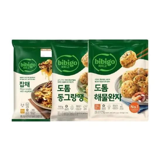비비고 동그랑땡 560g+해물완자 510g+잡채 644g (18,530원/무료 배송)