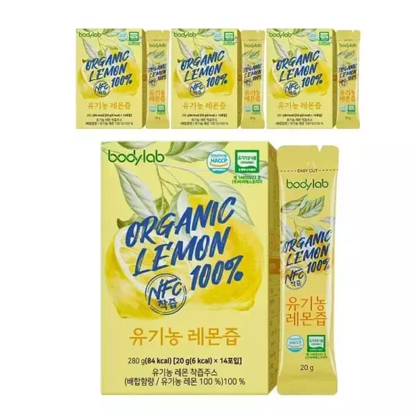 바디랩 프리미엄 스페인산 유기농 레몬즙 14포, 4개 (10900원,무료배송)