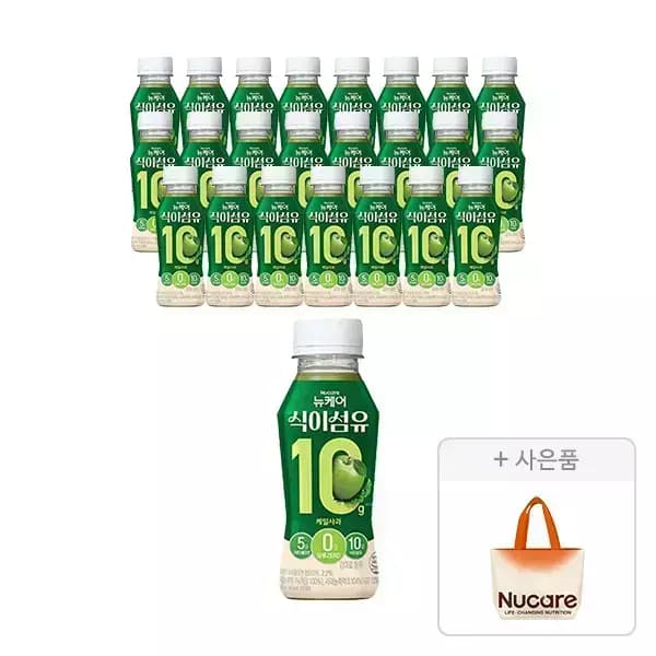 뉴케어 식이섬유 10g 케일사과맛 240ml, 24입, 1개+증정(리유저블백, 1개) (29900원,무료배송)