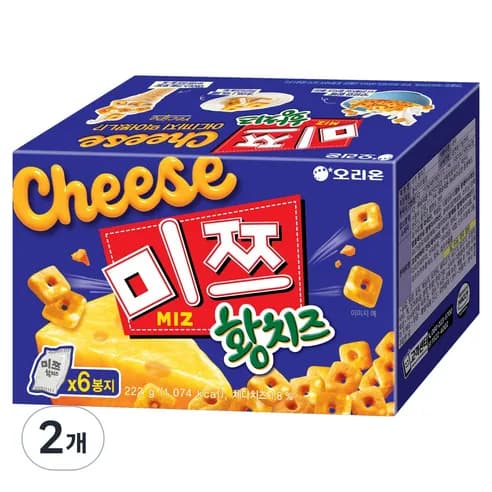 오리온 미쯔 황치즈 6p 222g 2개 6,720원