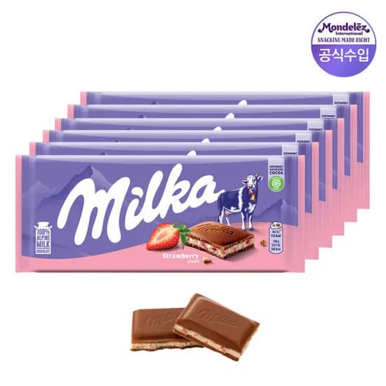 밀카 타블렛 초콜릿 스트로베리 100g 6개 12,840원