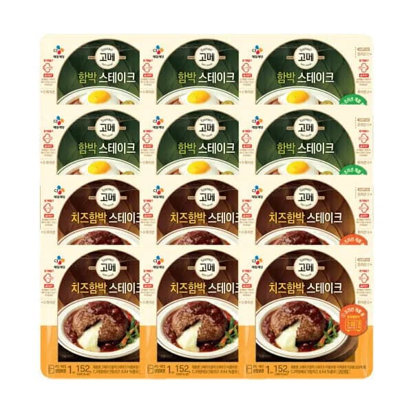 CJ고메 함박스테이크 152g x6개 + 치즈함박 152g x6개