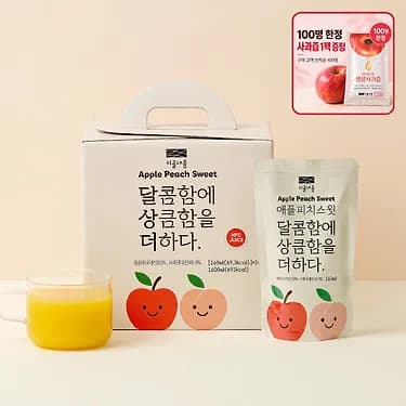 시골내음 애플피치스윗 사과즙 복숭아즙 10팩