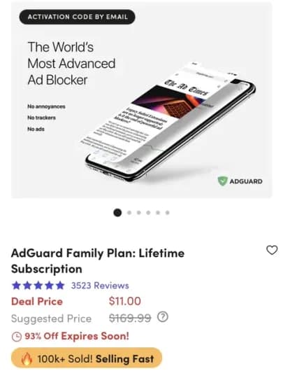 끌올 [StackSocial] AdGuard Family Plan ($8.80)
