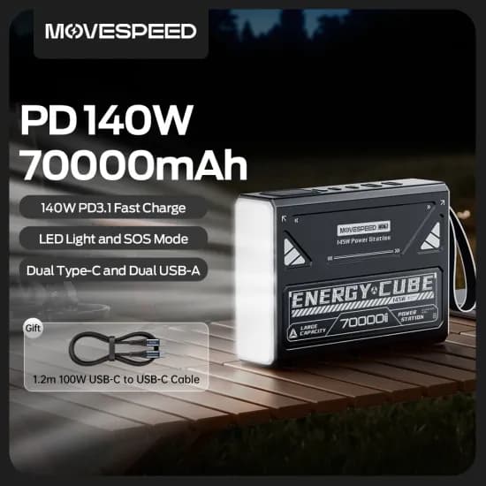 MOVESPEED 70000mah 140w 보조배터리 (46불)