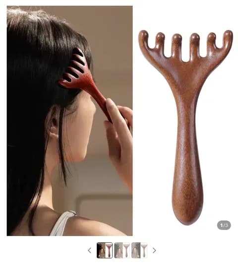 천연 단목 괄사 두피 마사지 빗 4,900원