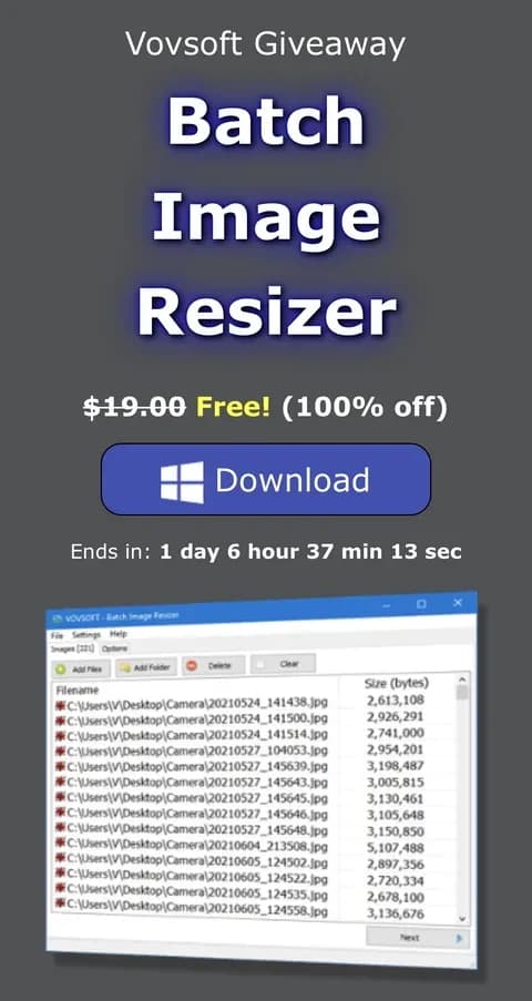 Vovsoft Batch Image Resizer 2.4
