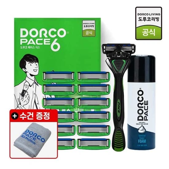도루코 페이스6 면도기+면도날13입+쉐이빙폼