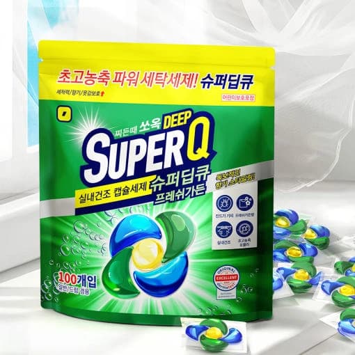 슈퍼딥큐 5in1 초고농축 올인원 캡슐세제 15g x 100입 프레쉬가든향