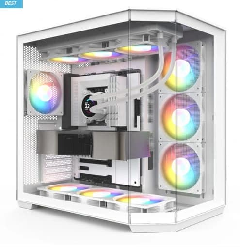 BRAVOTEC 트레저 X80 EDGE 타이탄 글래스 BTF 화이트, 블랙 PC케이스