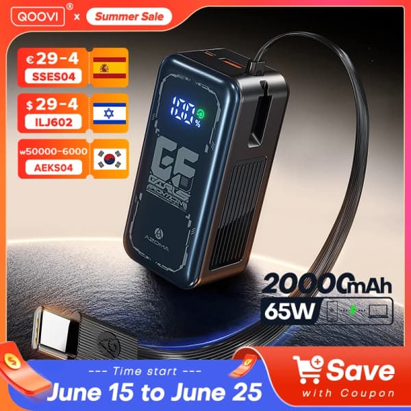 QOOVI 20000mah 보조배터리 65W