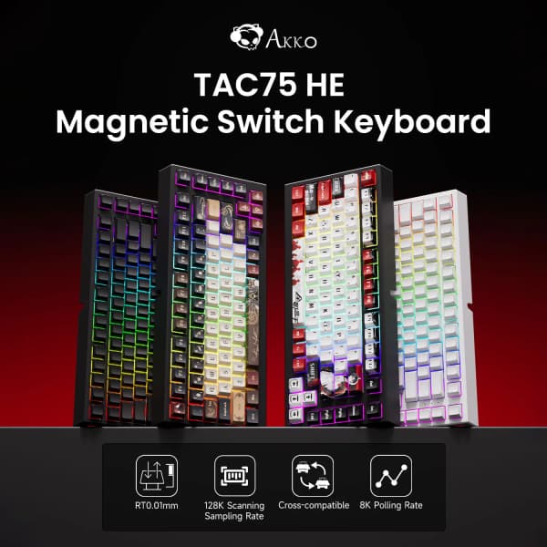 AKKO TAC75 HE 마그네틱 스위치 키보드 래피드 트리거 0.01mm 8K
