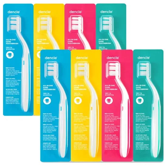덴클 칫솔 부드러운 이중미세모 치석제거 올인원케어 칫솔 4개+4개 (15,210원 / 무료)