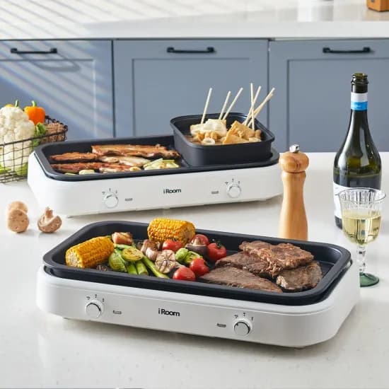 아이룸 2BOX 2in1 멀티 BBQ 전기 그릴 오븐 20인치 테프론 코팅팬