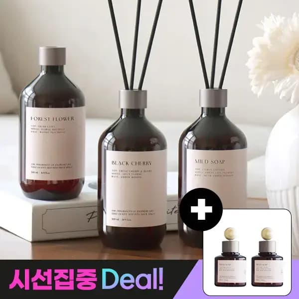대용량 디퓨저 500ml 3개 차량용디퓨저 100ml 2개