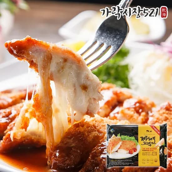 제주흑돼지 돈까스 치즈 등심 수제 돈까스 195g x 8팩