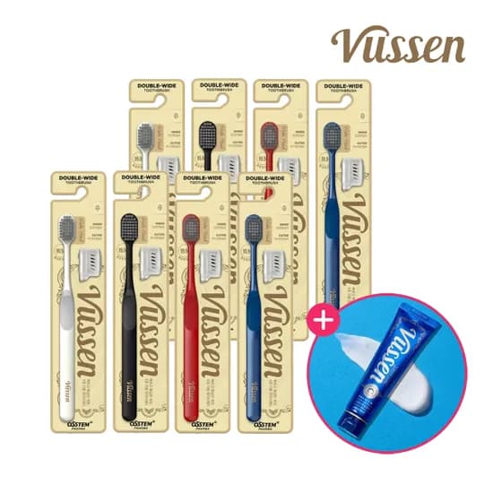 오스템 뷰센 더블와이드 칫솔 8개입 뷰센C 미니치약 증정