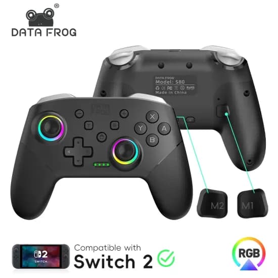 DATA FROG 무선 스위치 프로 컨트롤러 OLED 프로그래밍 가능 조이스틱