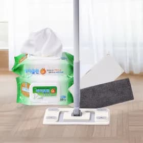 극세사패드 밀대걸레세트 밀대 극세사 물걸레30매 정전기30매