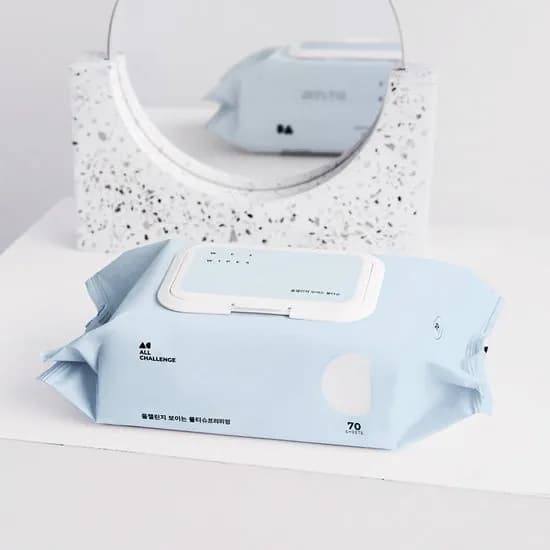 올챌린지 75평량 보이는 물티슈 프리미엄 70매 10팩