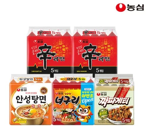 농심 신안너짜 25입 (신라면10+안성탕면5+너구리5+짜파게티5)