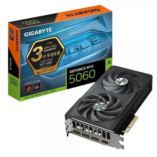 GIGABYTE 지포스 RTX 5060 EAGLE OC D7 8GB, INNO3D 지포스 RTX 5060 OC D7 8GB TWIN X2 White