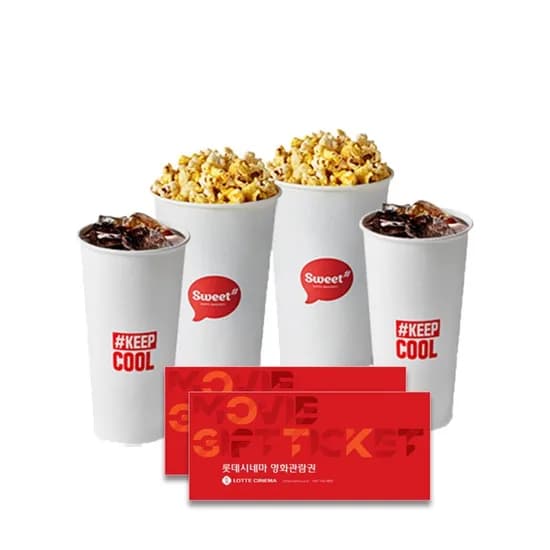 롯데시네마 2인 패키지 더블콤보 29900 CGV 주중 주말 2D 10700