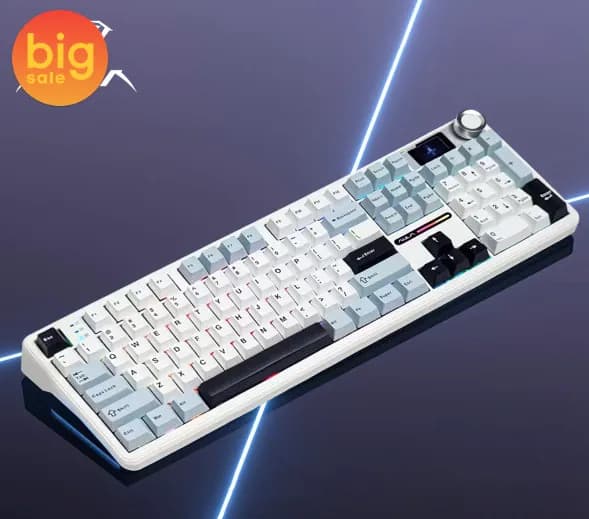 Aula 독거미 F108 pro 아이스블루 카라멜라떼축, LCD, 노브 (무배)