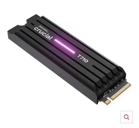 Crucial T710 PCIe Gen5 NVMe (2TB) 방열판, TLC, DRAM 탑재, PCIe5.0