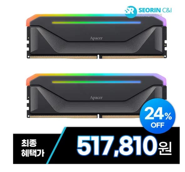 서린공식 Apacer DDR5-6000 CL38 NOX RGB BLACK 패키지 (32GB(16Gx2)