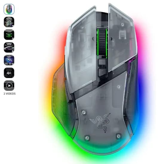 Razer Basilisk V3 Pro 35K 팬텀 화이트 에디션 무선 게이밍 마우스 HyperSpeed
