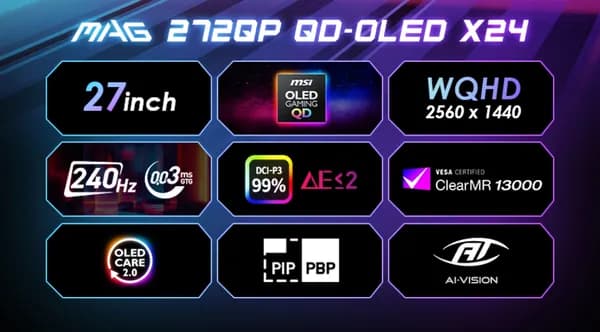 MSI MAG 272QP QD-OLED X24 WQHD 240 모니터 [ 최종 : 417,700원 ]