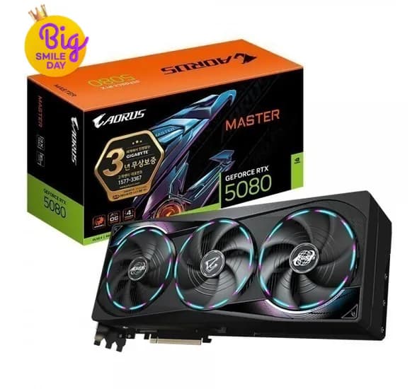 GIGABYTE AORUS 지포스 RTX 5080 MASTER D7 16GB