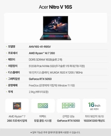 ACER Nitro V 16S ANV16S-41-R9SV 외 7종