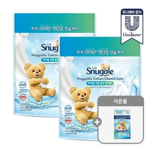 스너글 캡슐 세탁세제 30개입×2+드라이시트 5매 19,900원