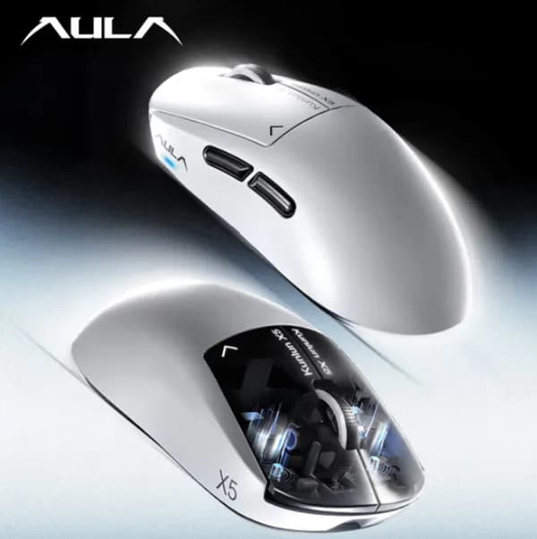 AULA 독거미 쿤룬 X5 무선 게이밍 마우스 듀얼8K PAW3955 EVO 8K수신기 자석식