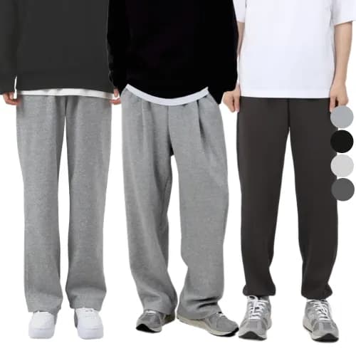 남성 트레이닝 바지 츄리닝 일자 세미 와이드 조거 원턱 팬츠 빅사이즈