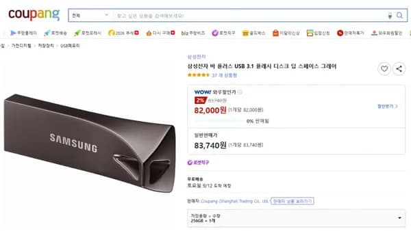 삼성전자 바 플러스 USB 3.1 플래시 디스크 딥 스페이스 그레이