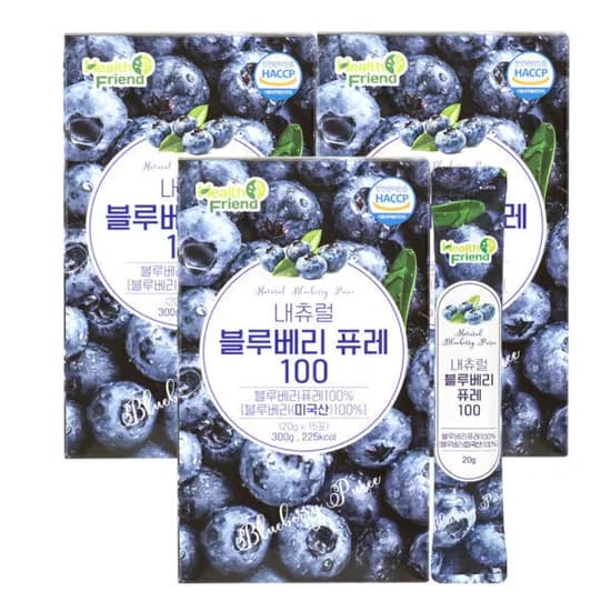 내츄럴 블루베리 퓨레 100% 15포 3박스 18,900원