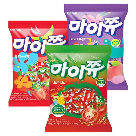 크라운 마이쮸 딸기사과 284g 외 2종 3개 12,790원