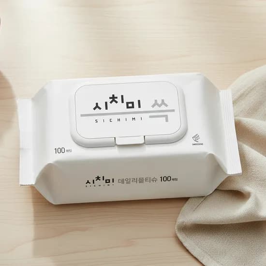 물티슈 캡형 100매, 10팩 (5,000원/무배)