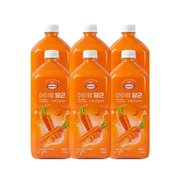 보넬드 아이엠 당근 주스 NFC 착즙 1L 6병