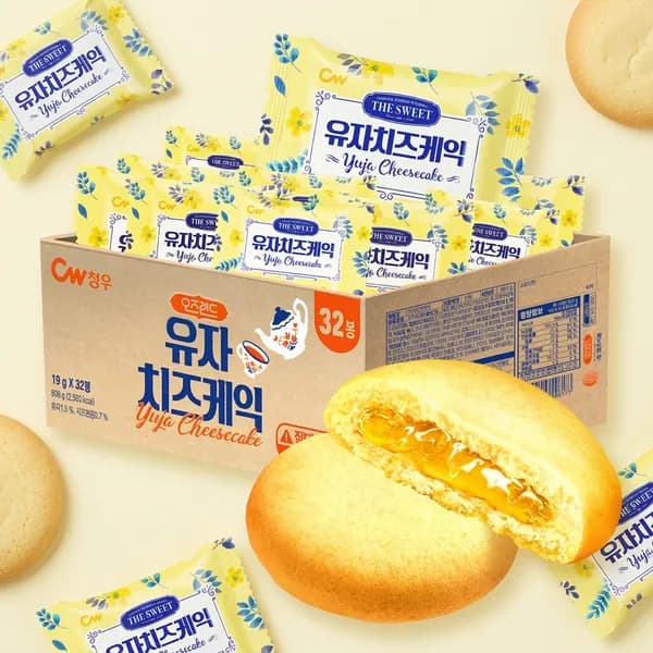 청우 오즈랜드 유자치즈케익 608g 32봉