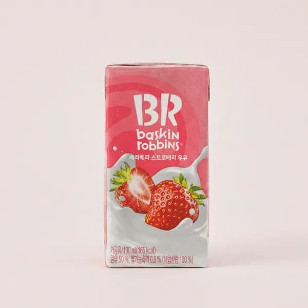 배스킨라빈스 베리베리 스트로베리 우유 190ml 24개 8,500원