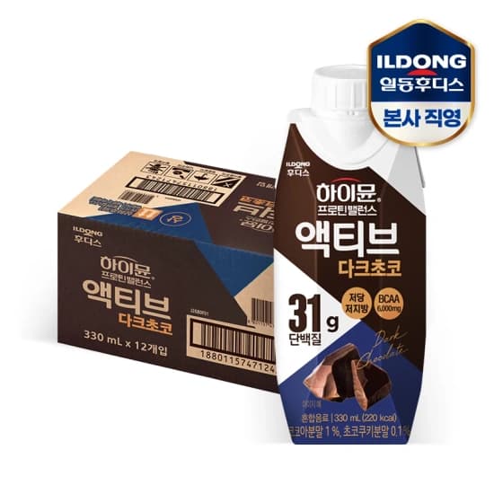 프로틴 밸런스 액티브 다크초코 330ml 12입