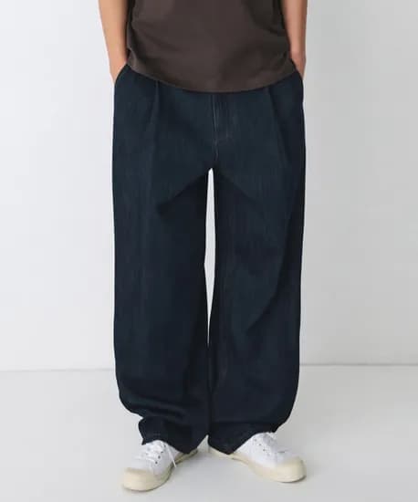 무탠다드 린넨 라이크 세미 벌룬 데님 2컬러