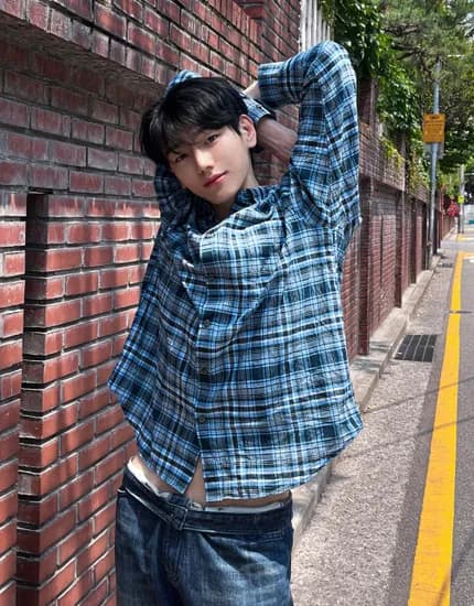 지오다노 시어서커 체크 셔츠