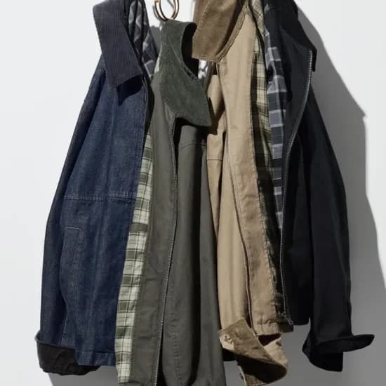 유니클로 집업 쇼트 블루종